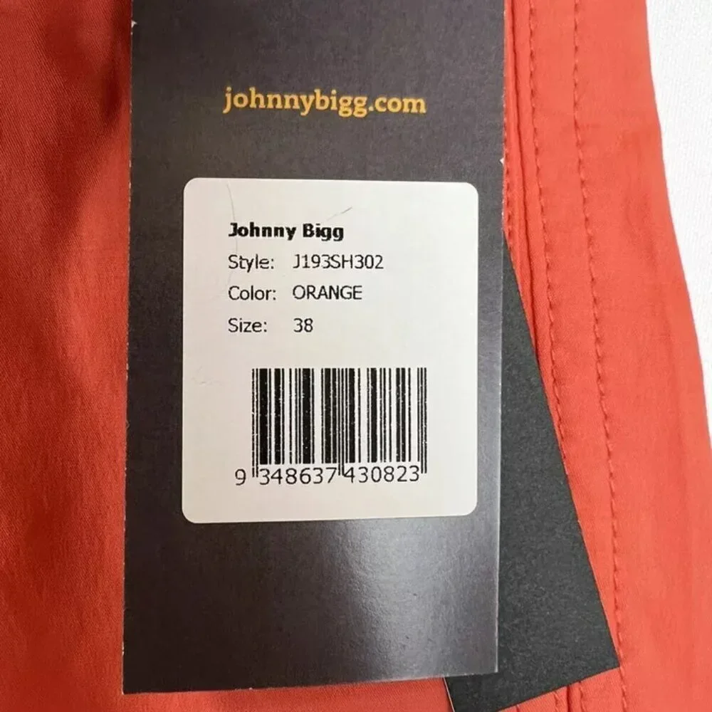 Johnny Bigg Men’s Orange Boardshorts With Pockets Size 38
